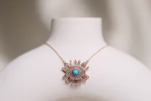 Evil eye rose gold necklace