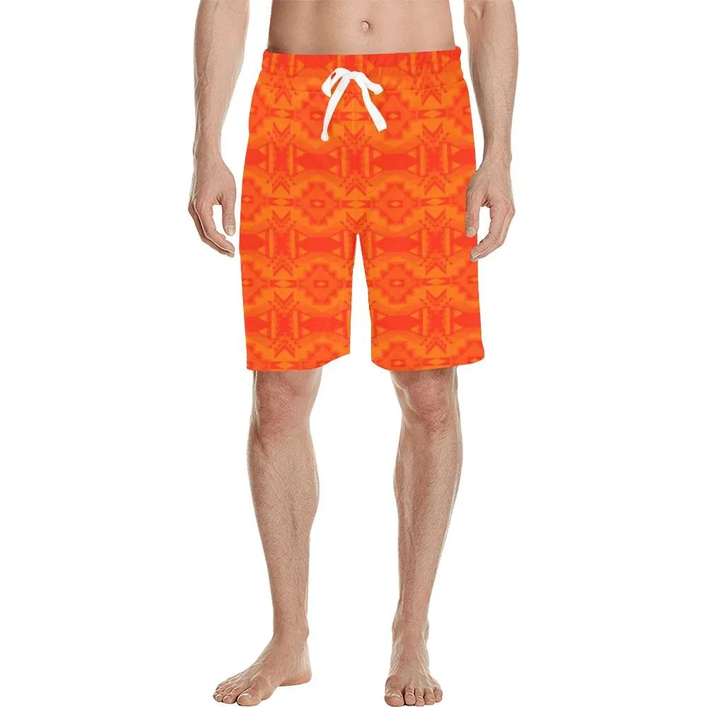 Fancy Orange Men's Casual Shorts