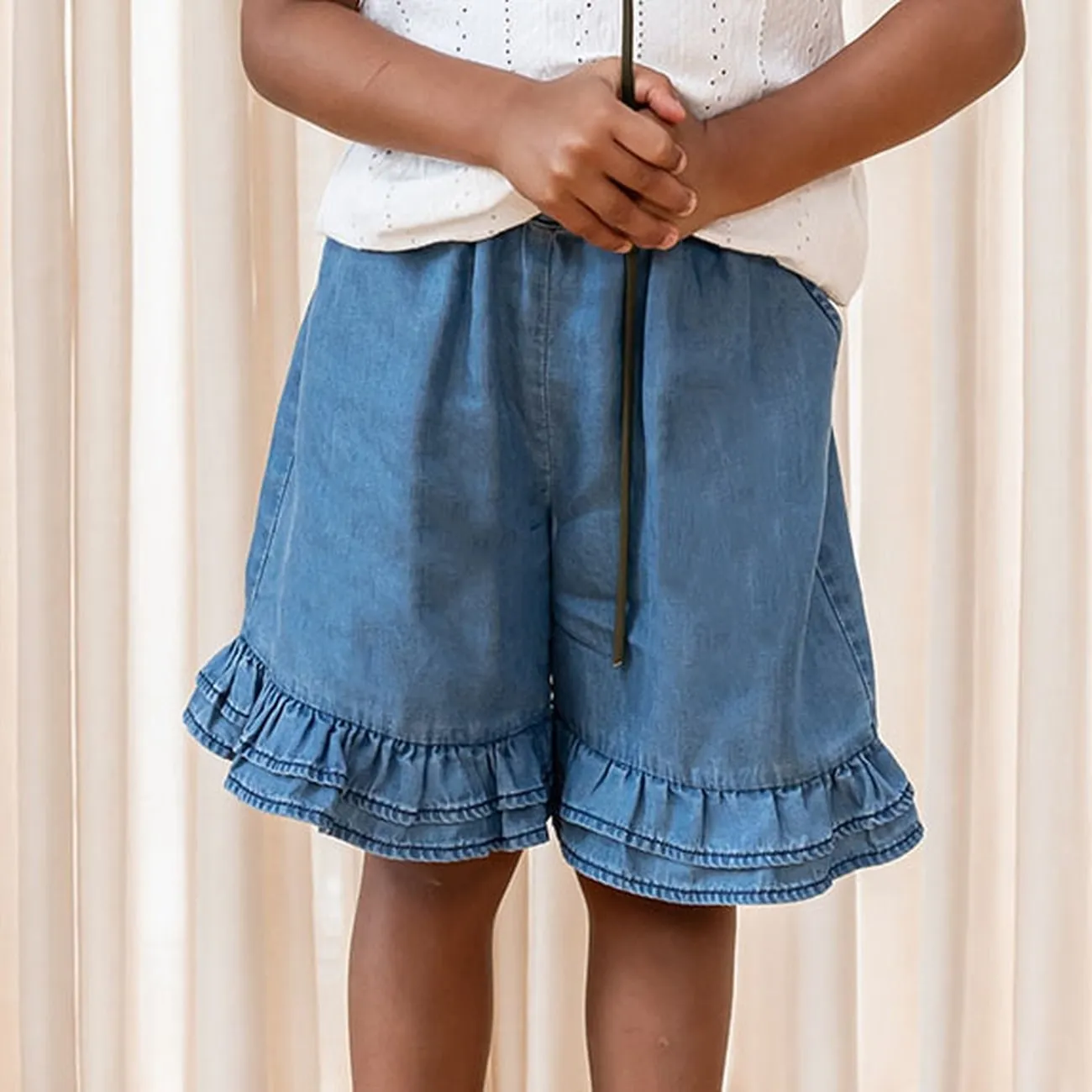 Fliink Light Denim Blue Hi Shorts