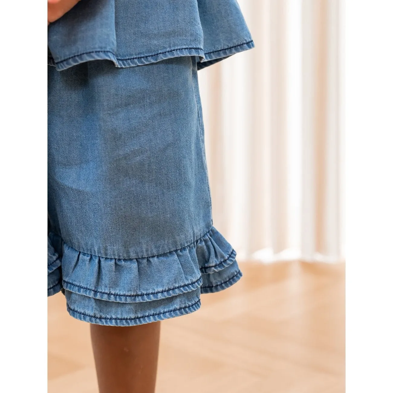 Fliink Light Denim Blue Hi Shorts