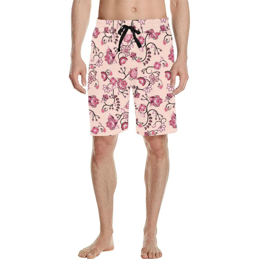 Floral Amour Men's Casual Shorts