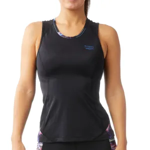 Funky Triathlon Top with Support Bra, Glitched Fuchsia