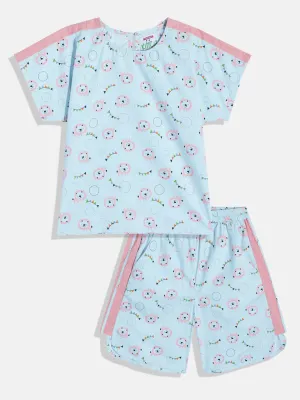 Girls Cute Lion Sporty Kimono Shorts Set