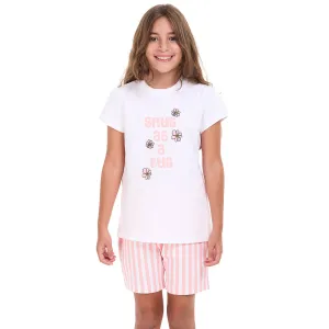 Girls summer pajama set Snug As A Bug t-shirt  shorts