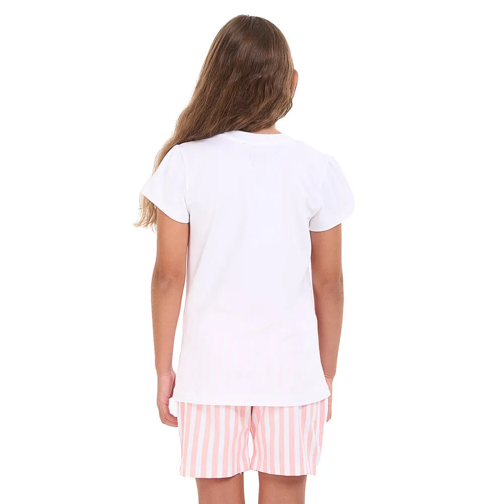 Girls summer pajama set Snug As A Bug t-shirt  shorts