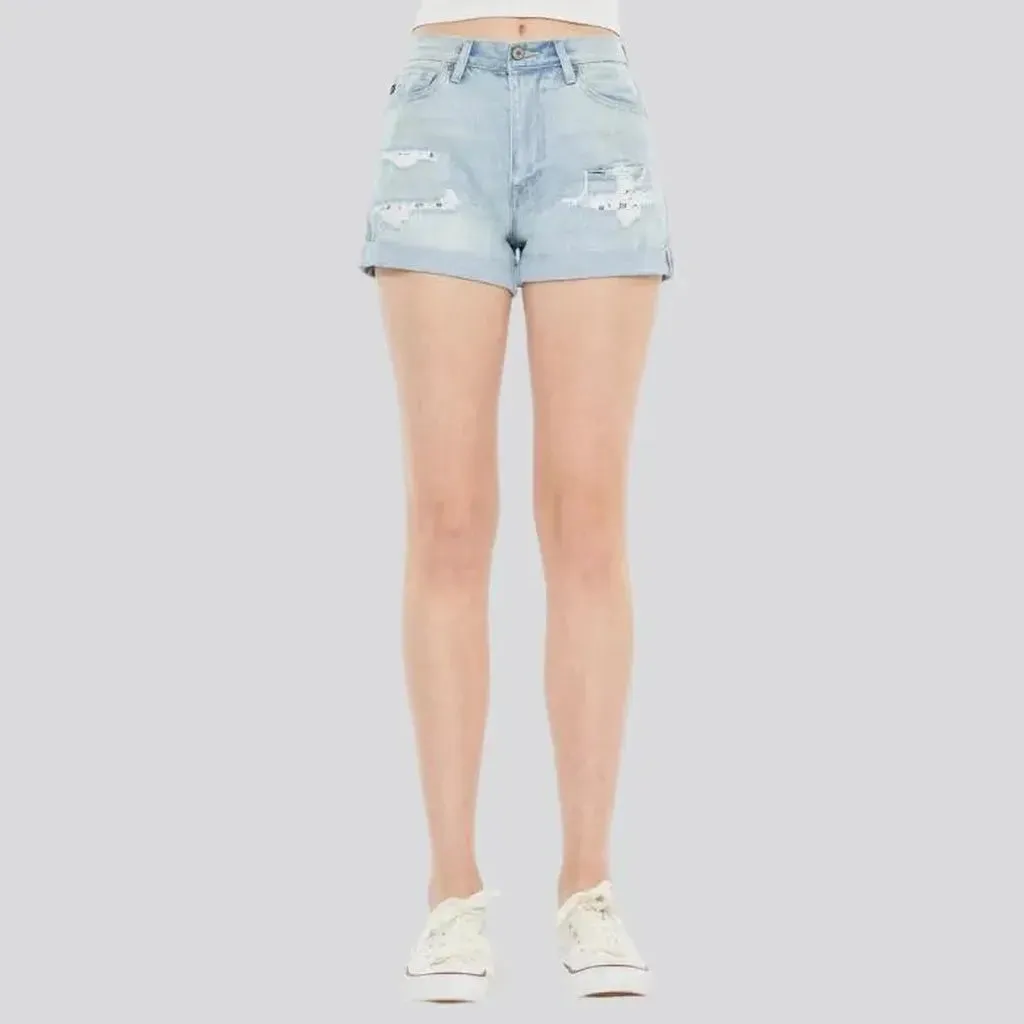 Grunge vintage women's denim shorts