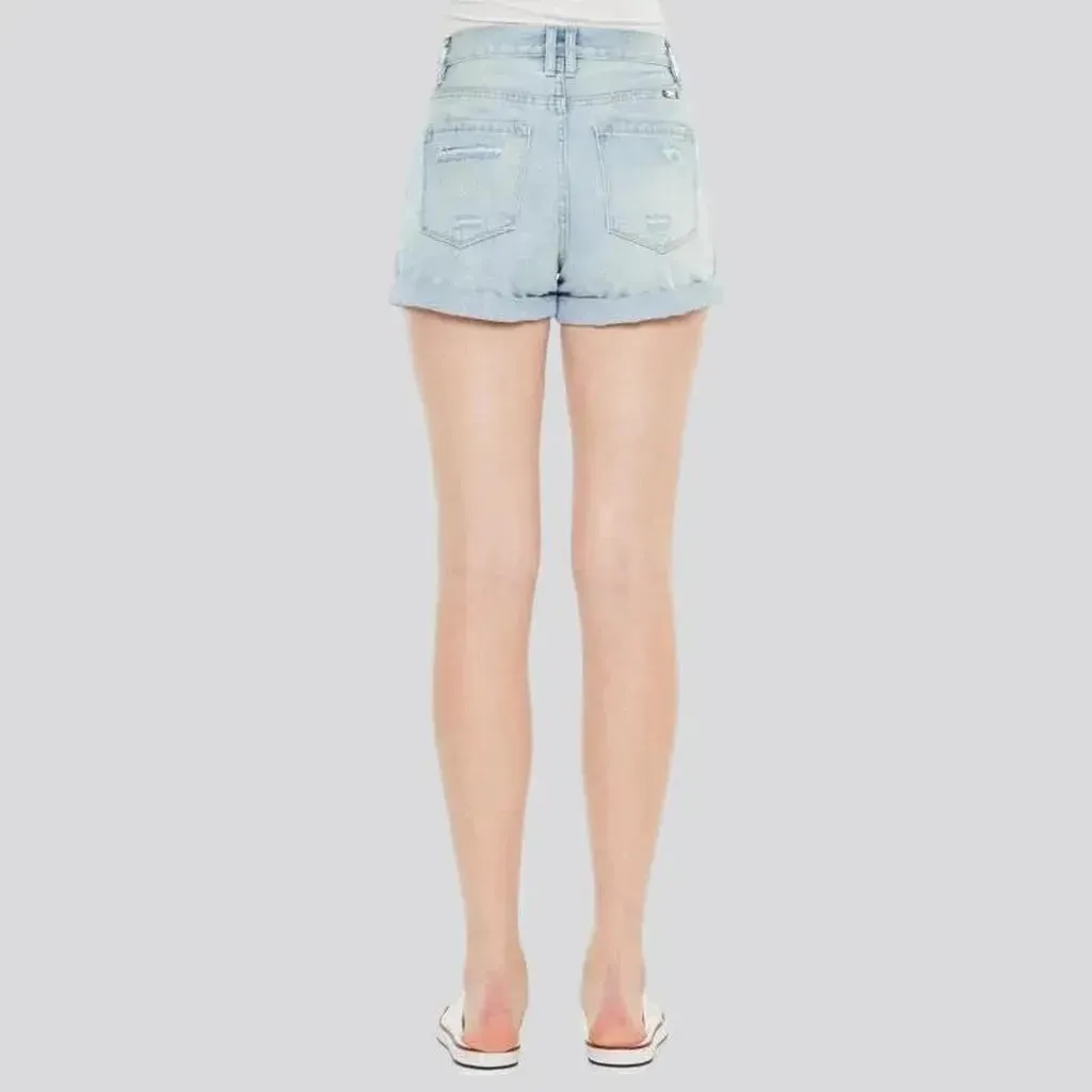 Grunge vintage women's denim shorts