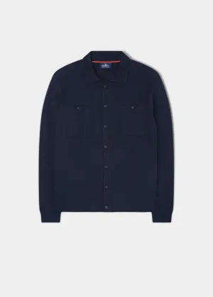 Harting Raglan Knit Shirt In Dark Navy