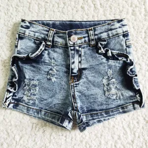 Hot Sale Baby Girls Designer Denim Shorts Boutique Girls Jeans Summer Toddler Baby Girls Jeans Boutique Kids Denim Pants SS0011