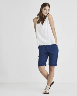 Kristensen Du Nord Pull-On Ramie Indigo Short