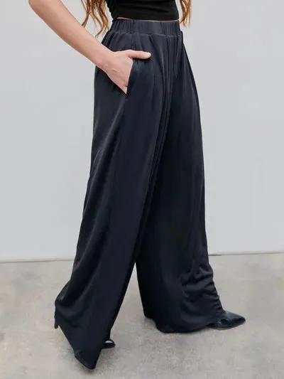 (🎁LAST DAY 57% OFF)🔥Solid Elastic Waist Wide Leg Pants(Buy 2 Free Shipping)