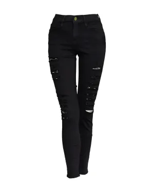 Le Color Ripped Jeans Film Noir