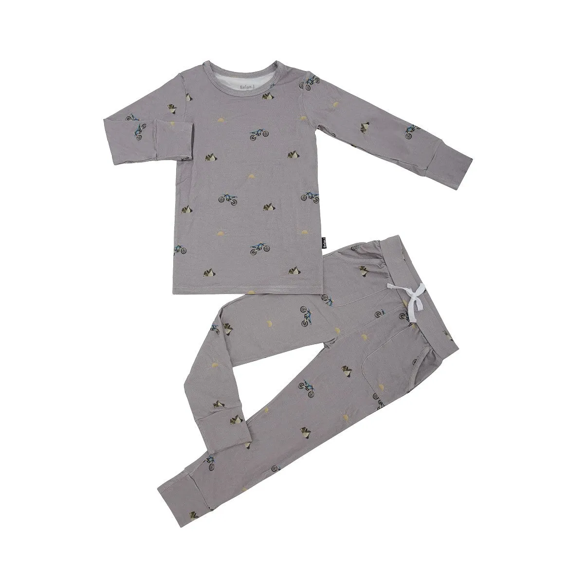 Long Sleeve PJ Set - Grey Dirtbikes