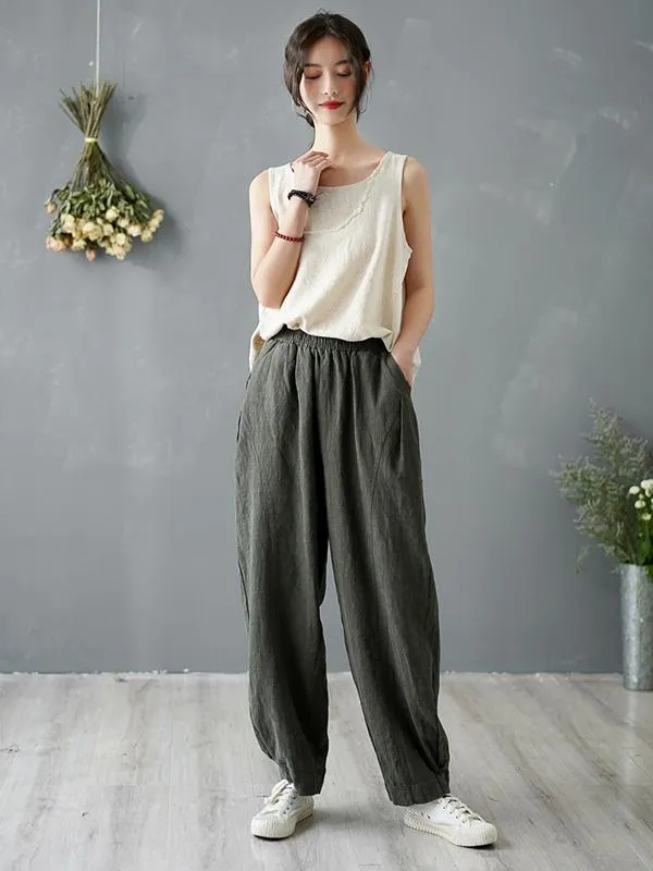 Loose Solid Color Casual Pants