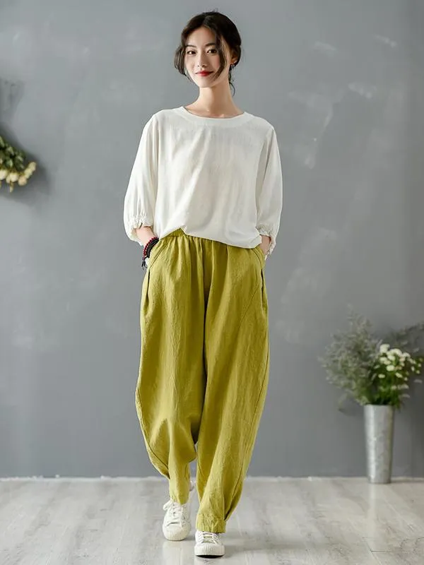 Loose Solid Color Casual Pants