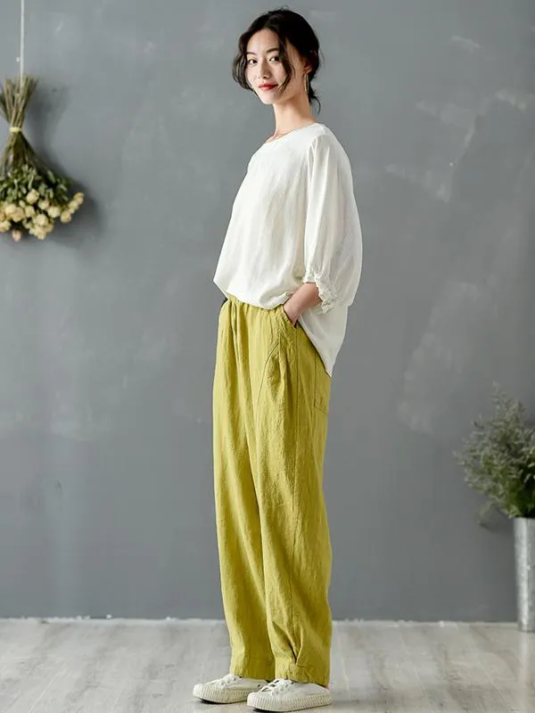 Loose Solid Color Casual Pants