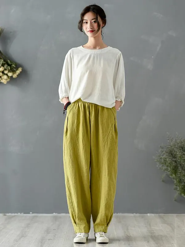 Loose Solid Color Casual Pants