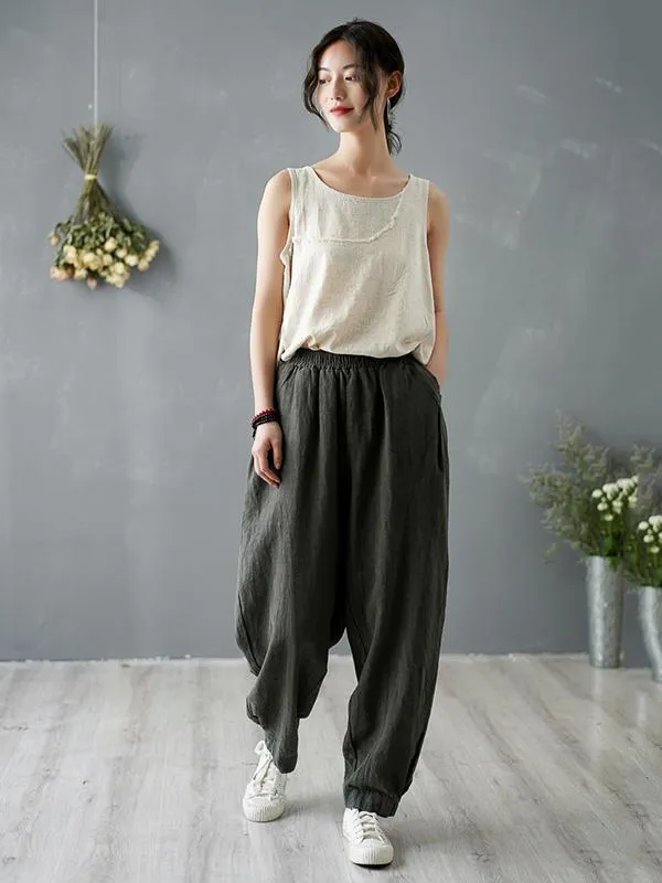 Loose Solid Color Casual Pants