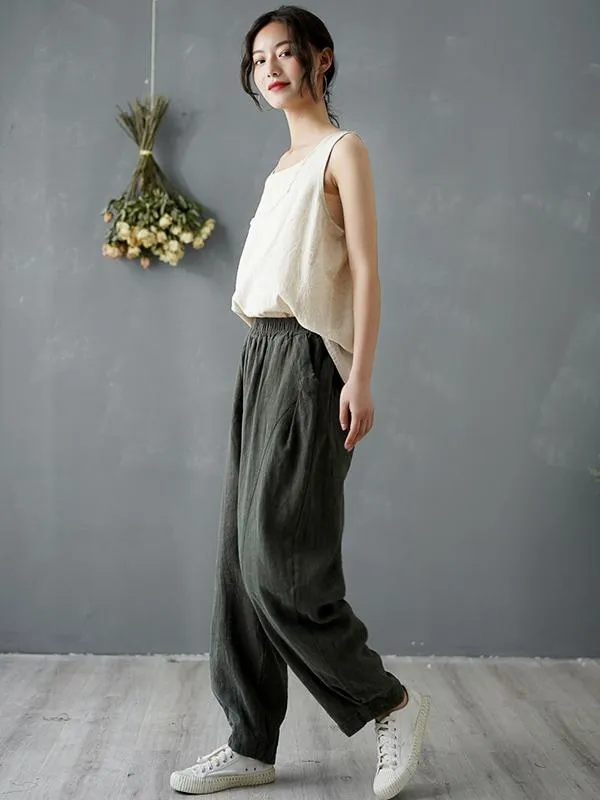 Loose Solid Color Casual Pants