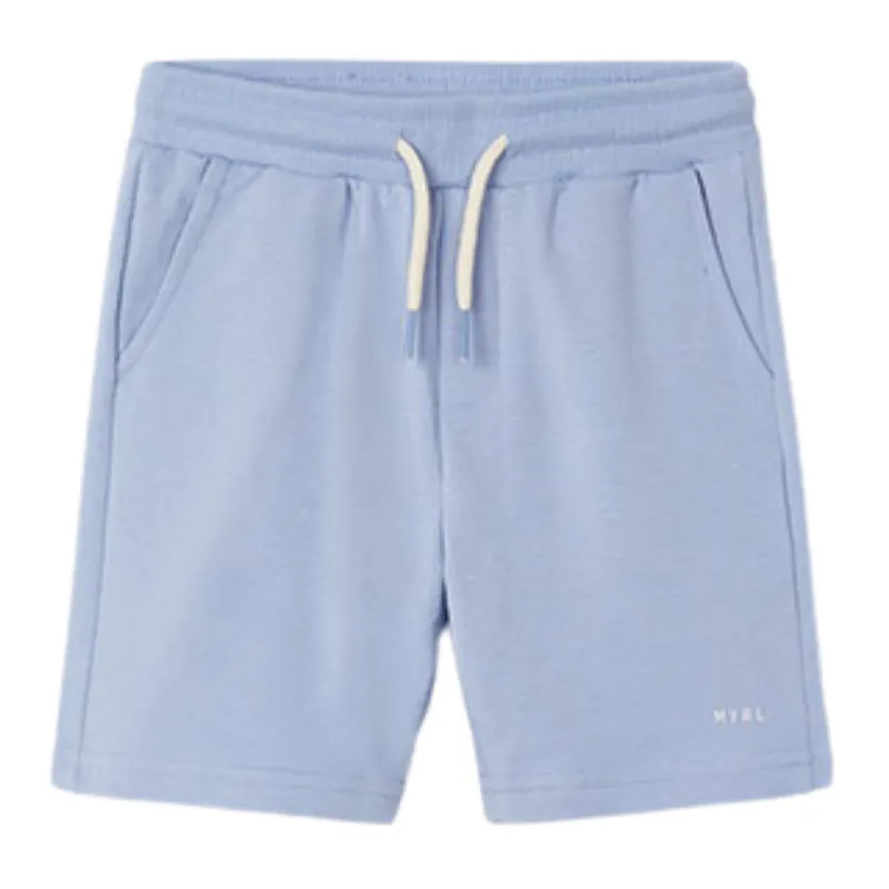 Mayoral - Boys Drawstring Fleece Shorts in Powder Blue