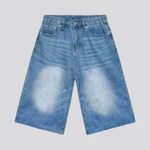 Mid-rise boho vintage men's denim shorts