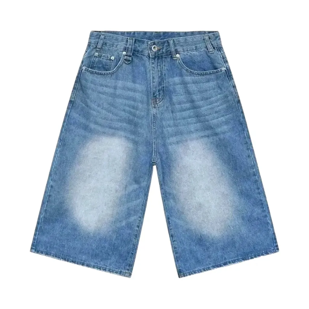 Mid-rise boho vintage men's denim shorts