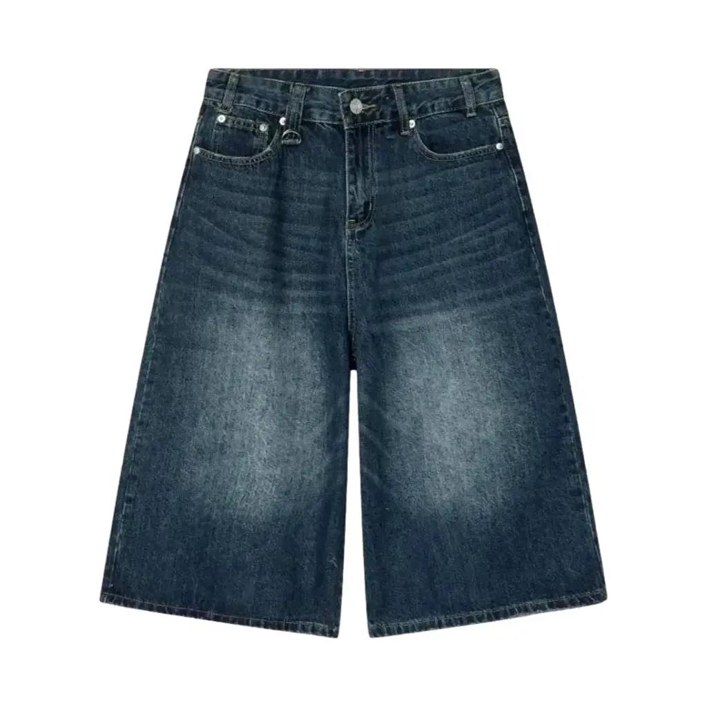 Mid-rise boho vintage men's denim shorts