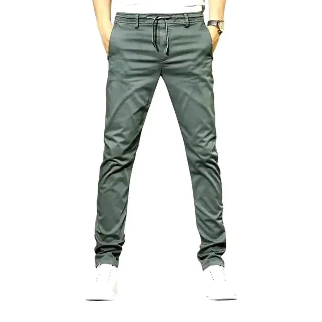 Mid-waist slim men's jeans pants