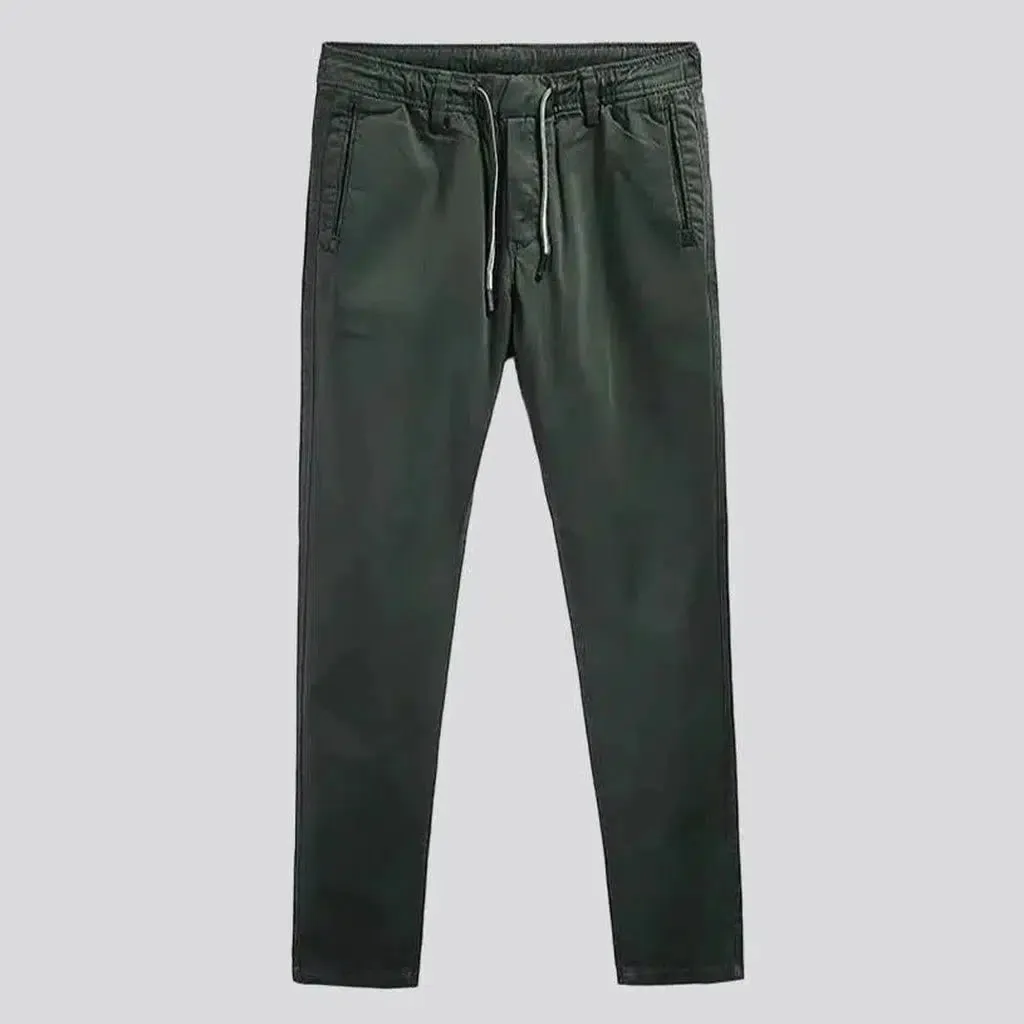 Mid-waist slim men's jeans pants