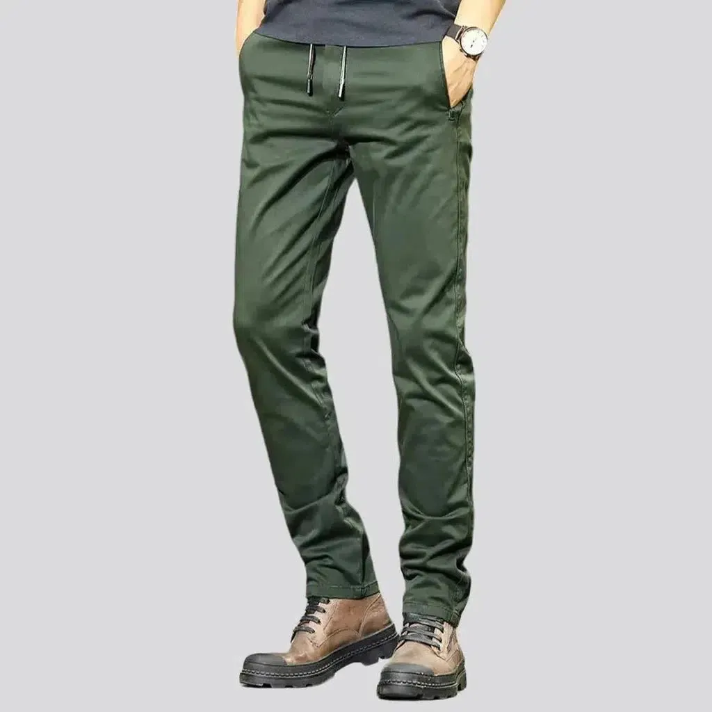 Mid-waist slim men's jeans pants