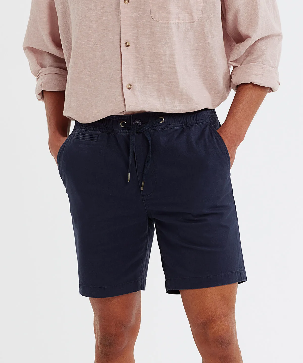 Navy - Men’s drawstring chino shorts