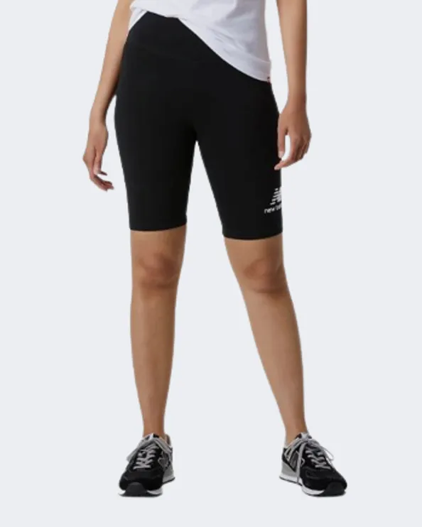 New Balance Essentials Stacked Fitted Women Lifestyle Short Black Ws21505-Bk