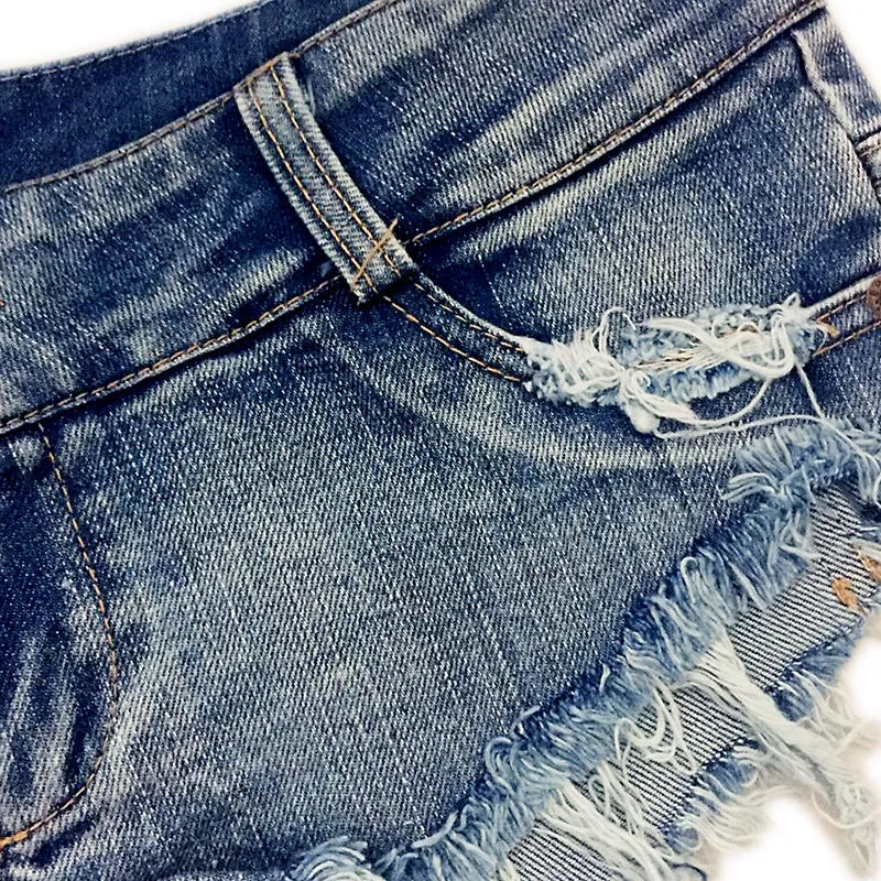 New Summer Fashion Sexy Low Waist Ripped Ladies Denim Shorts Hot Pants Jeans