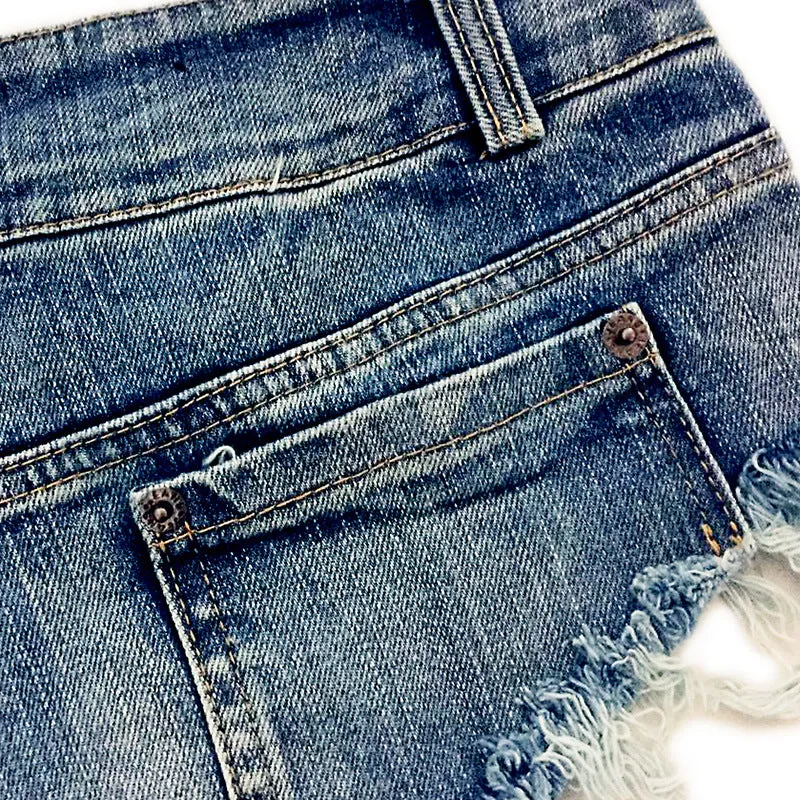 New Summer Fashion Sexy Low Waist Ripped Ladies Denim Shorts Hot Pants Jeans