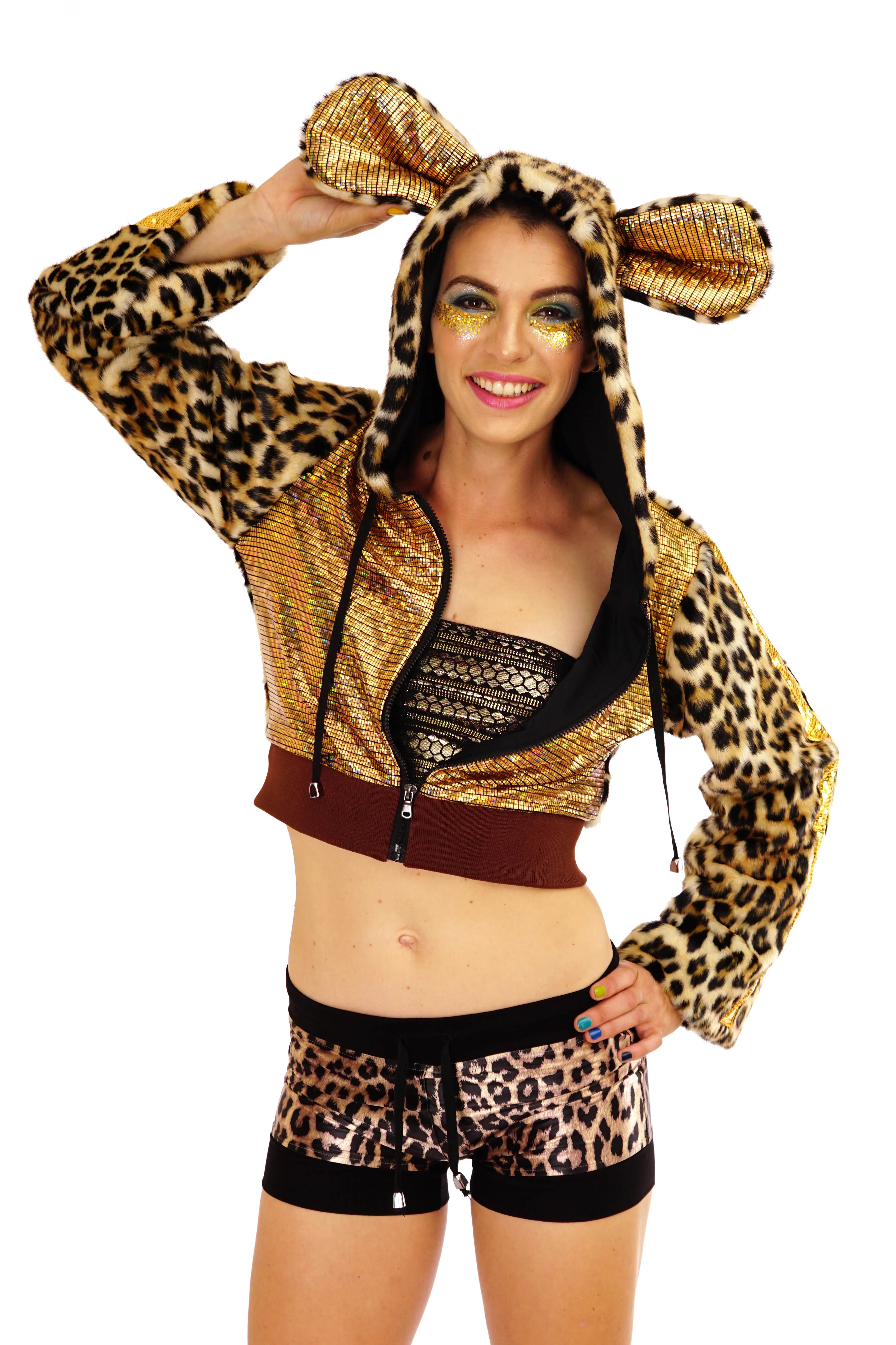 ONE LEFT! Size (XL) | Silky Leopard | Hot Pants