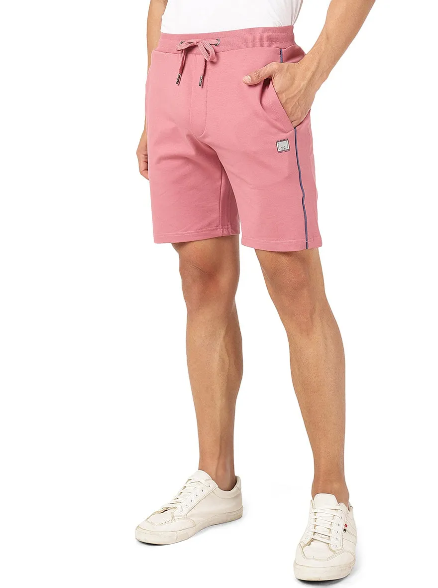 Onion Pink Solid Slim Fit Shorts | JadeBlue