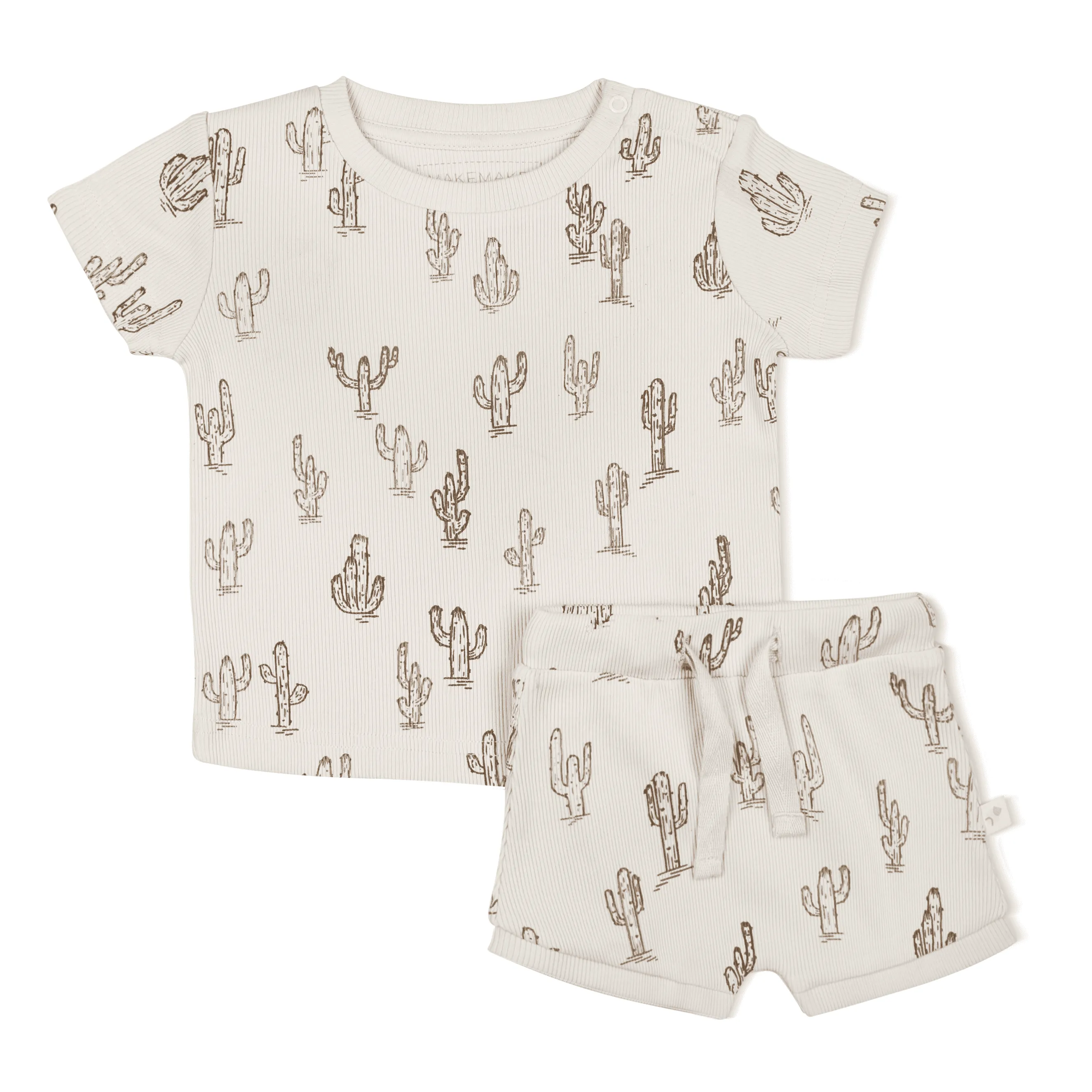 Organic Baby Toddler Tee and  Shorties Set - Cactus