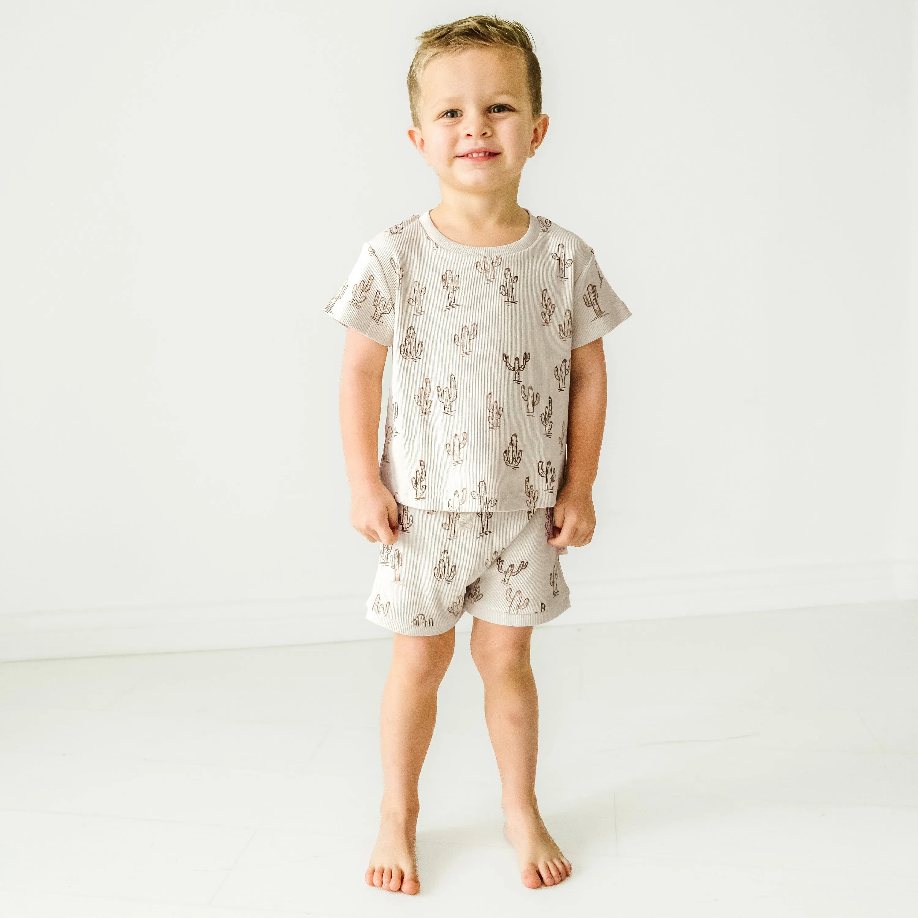 Organic Baby Toddler Tee and  Shorties Set - Cactus