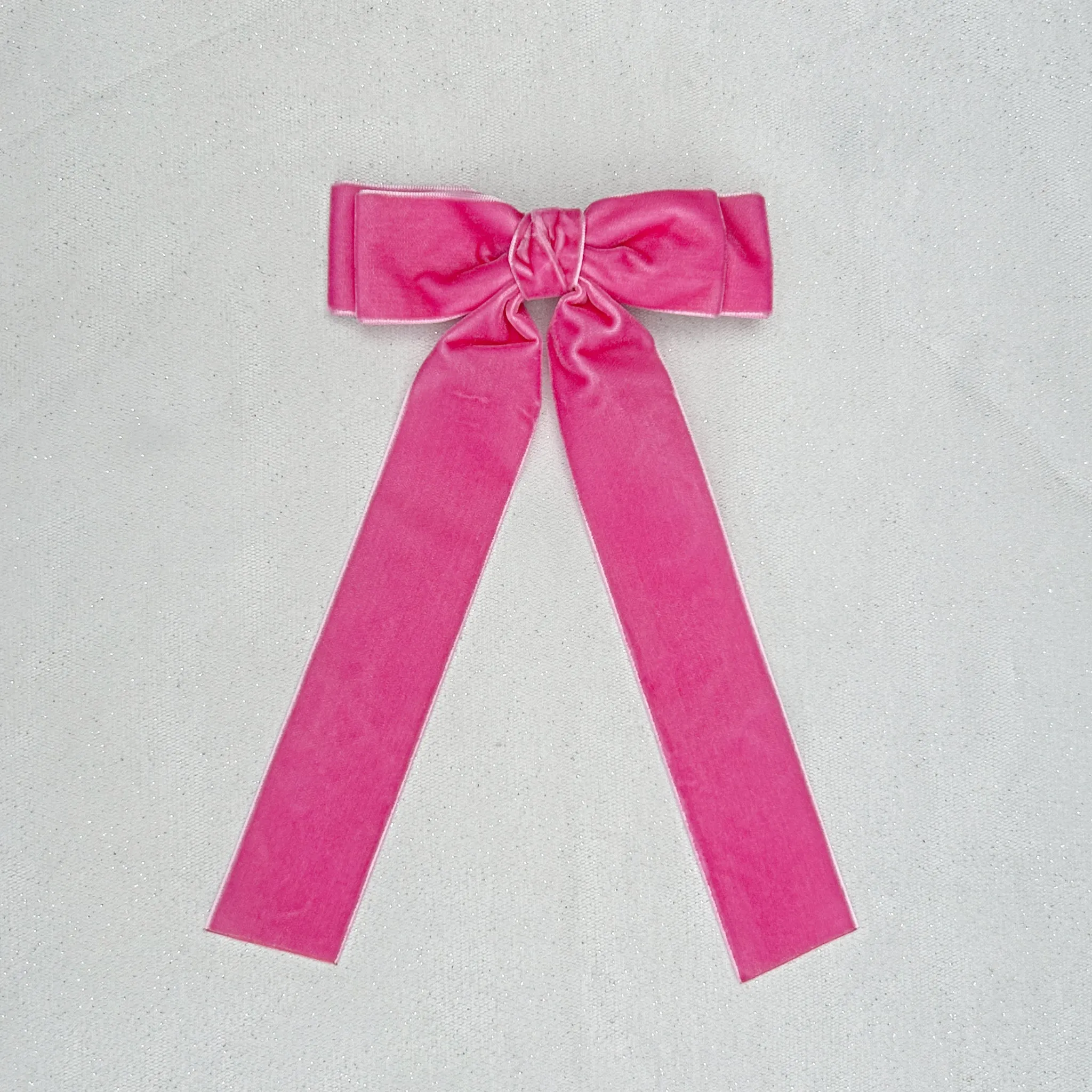 Pink Velvet Hair Bow Hot Pink Hair Clip Alligator Clip