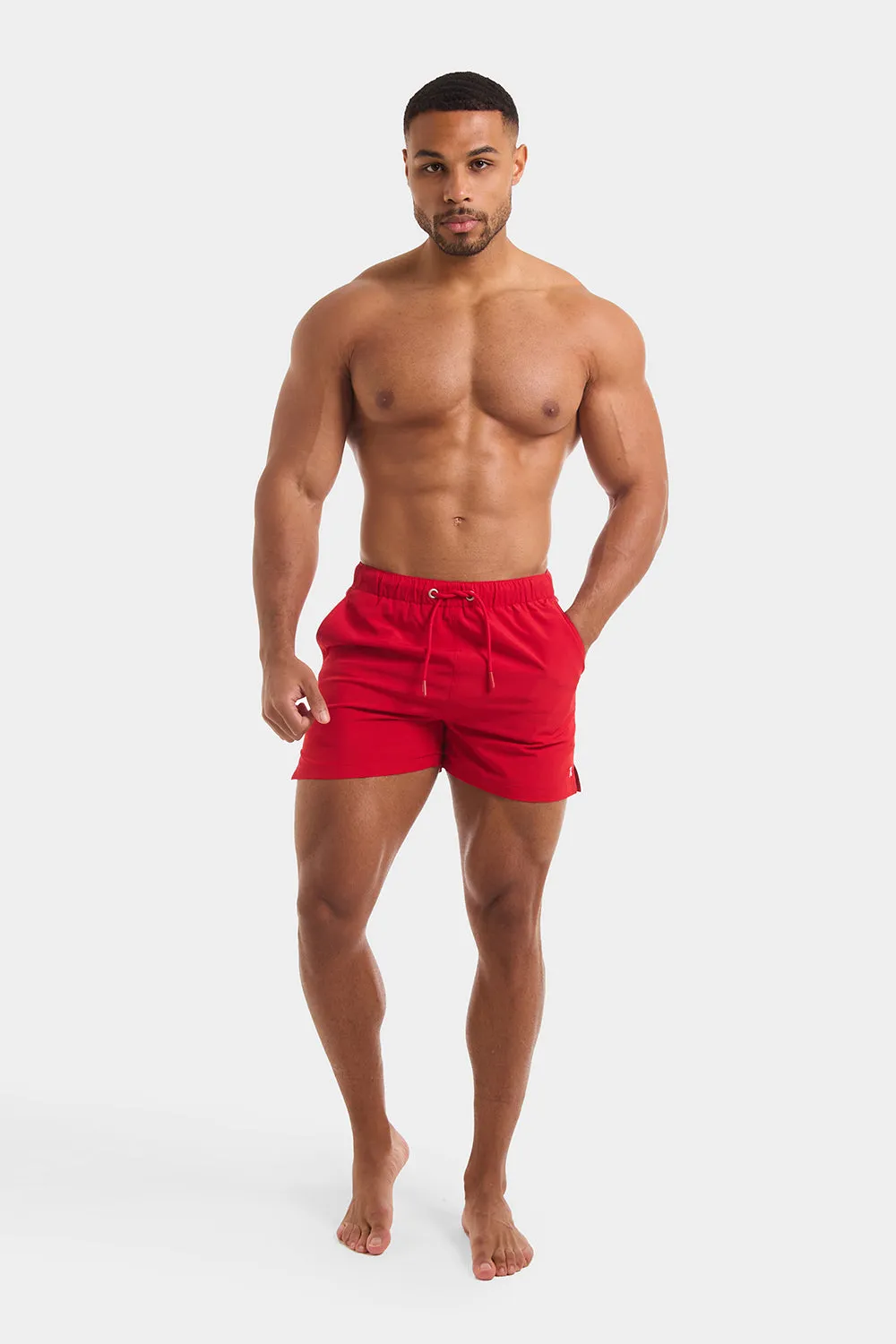 Plain Swim Shorts in Red