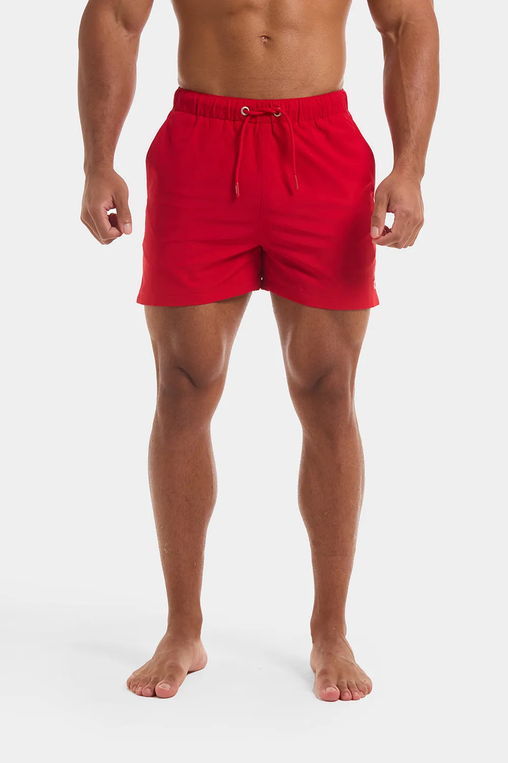 Plain Swim Shorts in Red