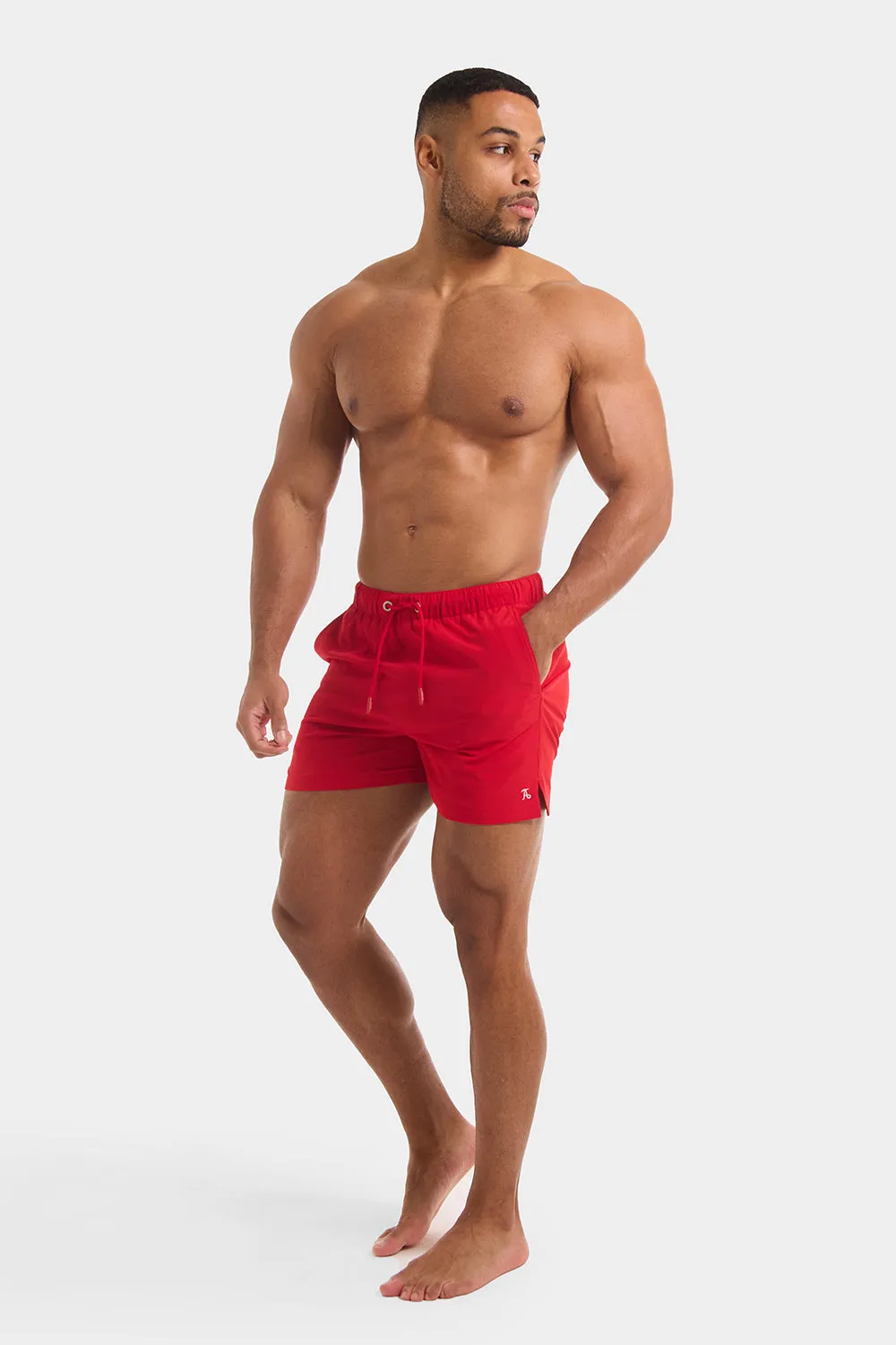 Plain Swim Shorts in Red