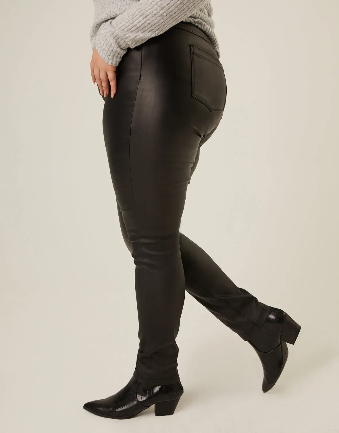 Plus Size Faux Leather Pants