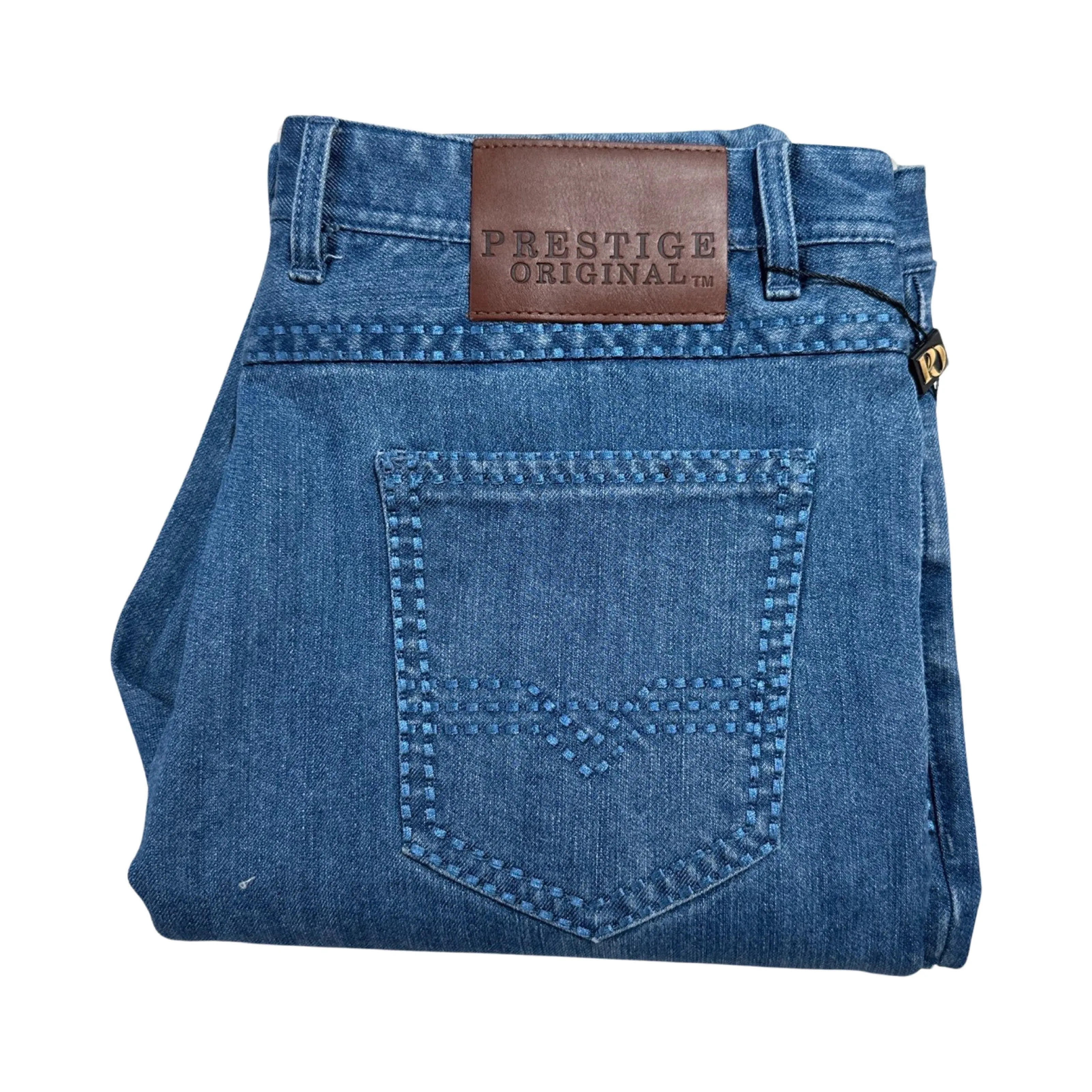 Prestige Denim Blue Double Stitched Pants