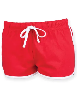 Red/White - Women's retro shorts