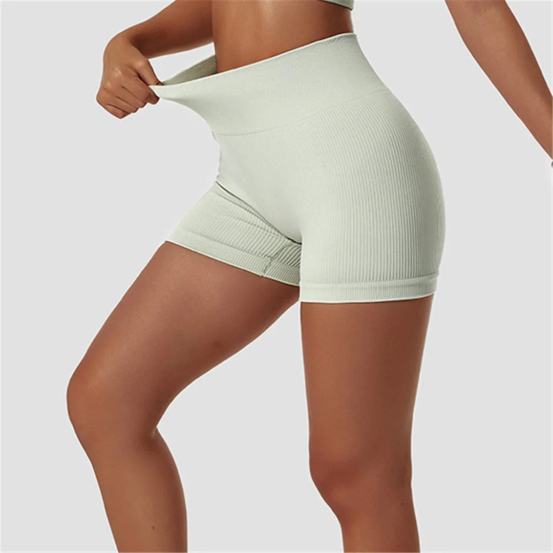 S - XL Seamless Yoga Shorts Gym Running Sports Shorts Butt Lift High Waist Shorts For Women Breathable Fitness Clothing A081S