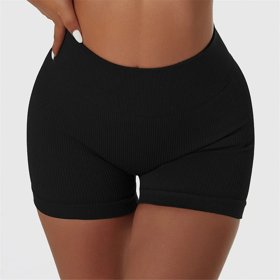 S - XL Seamless Yoga Shorts Gym Running Sports Shorts Butt Lift High Waist Shorts For Women Breathable Fitness Clothing A081S