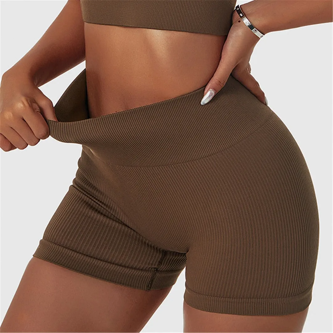 S - XL Seamless Yoga Shorts Gym Running Sports Shorts Butt Lift High Waist Shorts For Women Breathable Fitness Clothing A081S