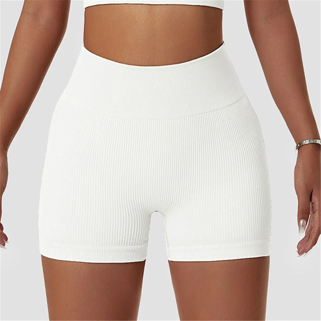 S - XL Seamless Yoga Shorts Gym Running Sports Shorts Butt Lift High Waist Shorts For Women Breathable Fitness Clothing A081S