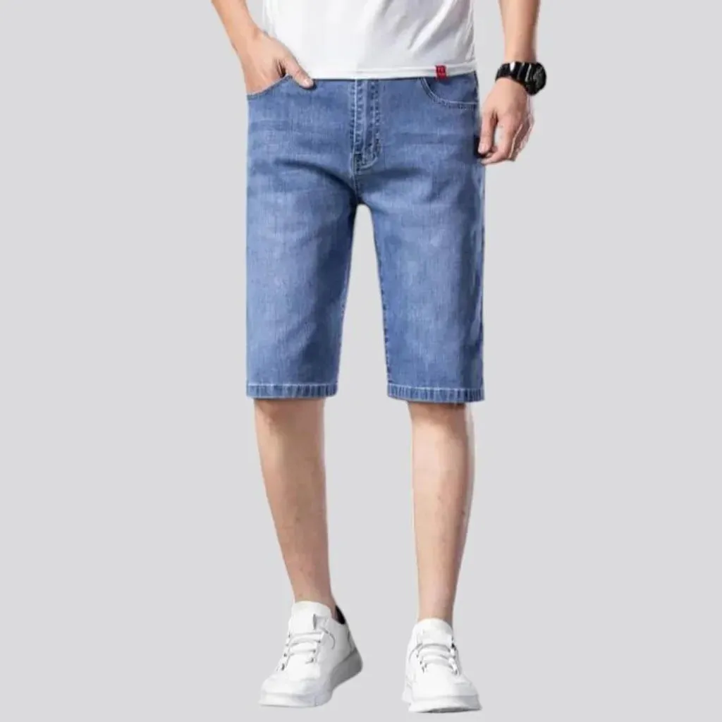 Sanded ultra-thin denim shorts